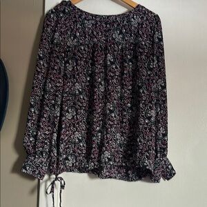 Floral Navy and Pink Women's Top